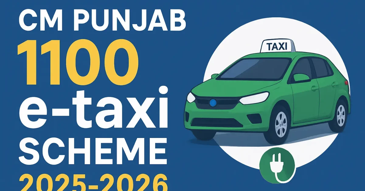 CM Punjab 1100 e-taxi Scheme 2025-2026